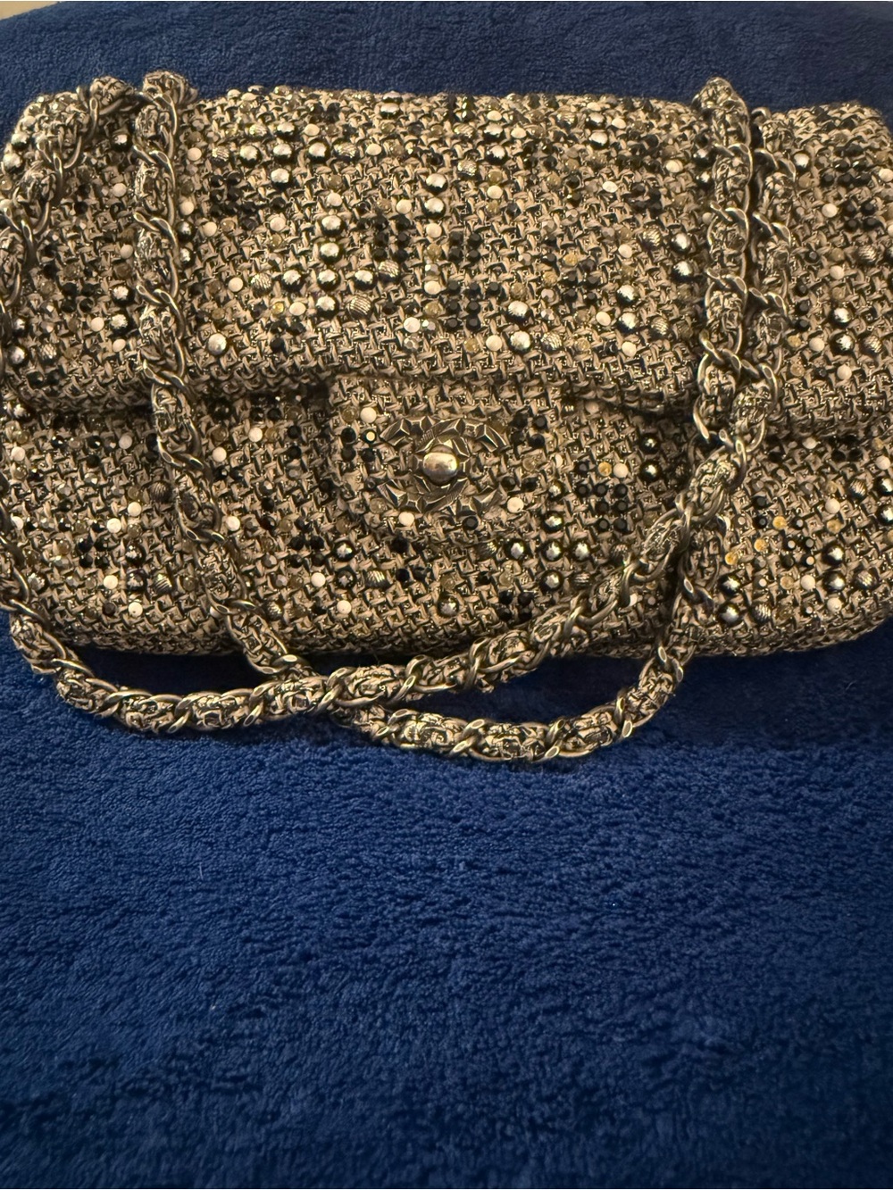 CHANEL medium Tweed and Beaded “fantasy” Bag.
